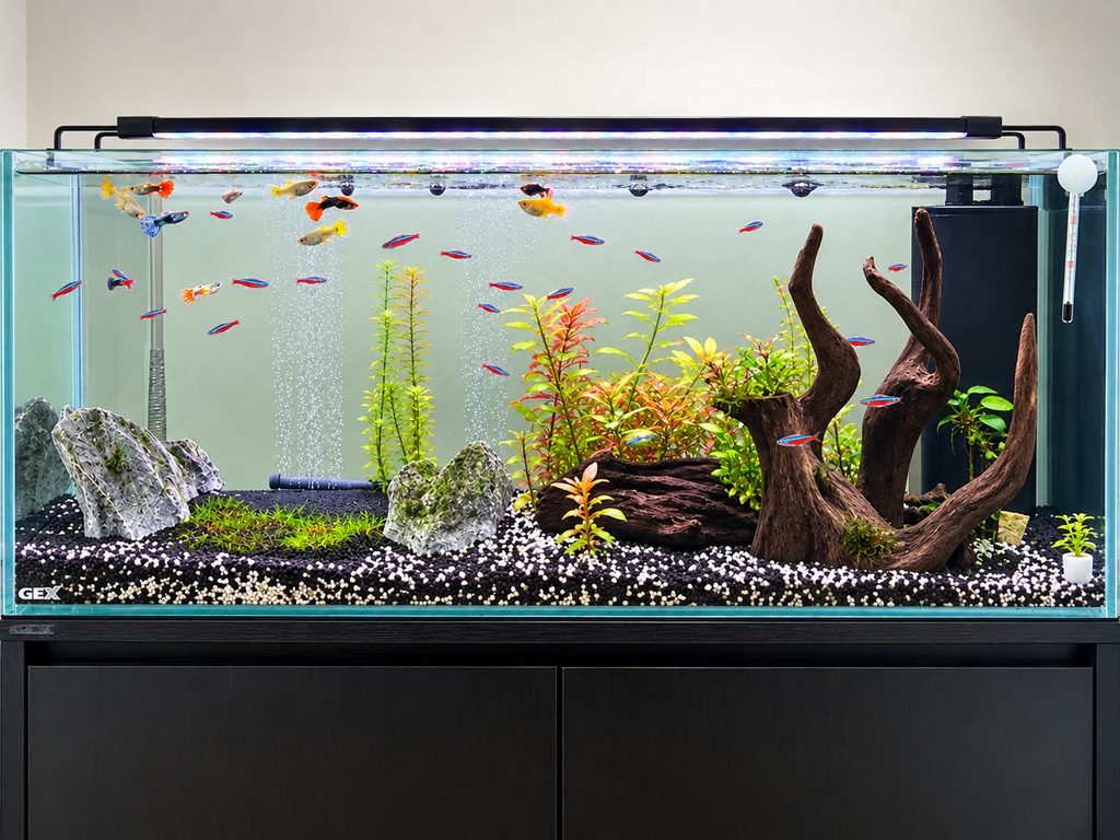 90cm水槽を約2か月管理している我が家の水槽全体
